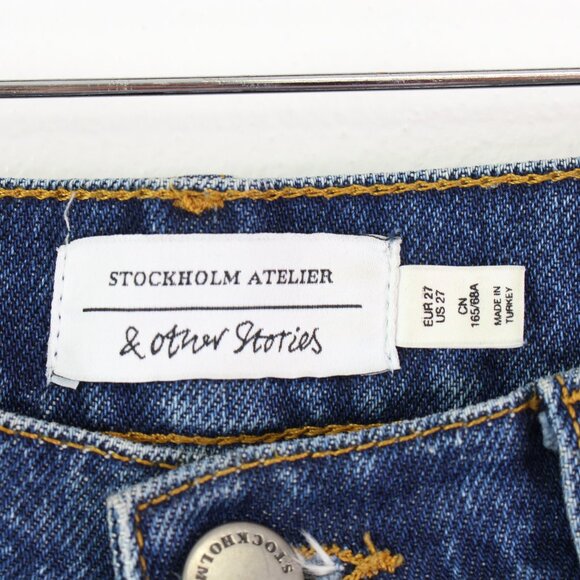 & Other Stories Button Fly Dark Wash Jeans Size 27 - Picture 4 of 9